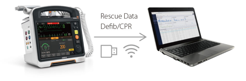 Mindray_D60_Defibrillator_Rescue_Data to laptop